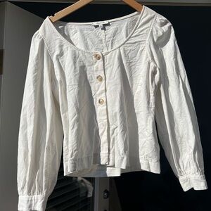 MADEWELL scoop neck puff sleeve blouse